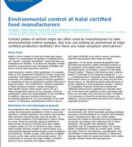 Environmental control for halal-certified food producers